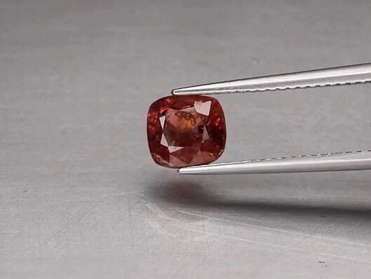 1.58ct 6.7x6.2mm Cushion Natural Pinkish Orange Spinel, Myanmar