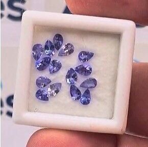 2.36ct 4.6x3mm 15pcs Lot Pear Natural Violet Blue Tanzanite