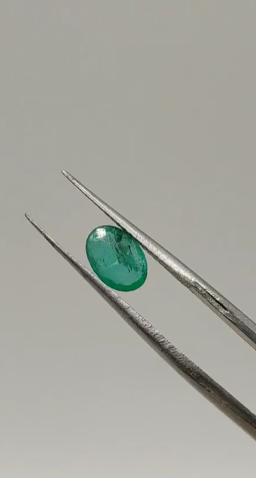 0.80ct 7.5x5.2mm Oval Natural Green Emerald