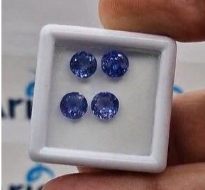 4.01ct 6mm 4pcs Lot Round Natural Tanzanite