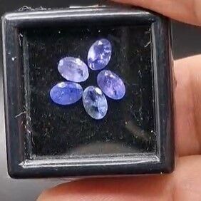 2.42ct 6x4mm 5pcs Lot Oval Natural Violet Blue Tanzanite