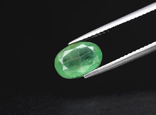 1.96ct 9.4x6.8mm Oval Natural Green Emerald, Zambia