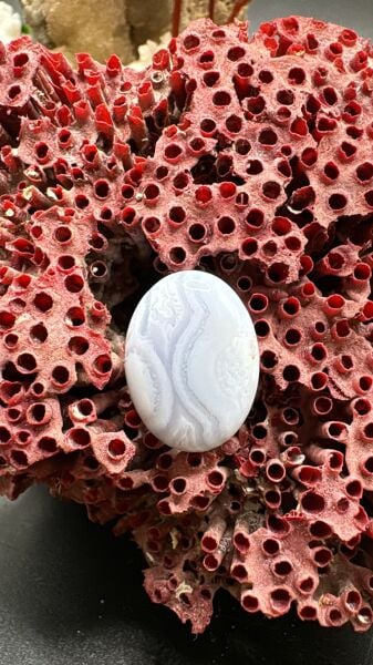 12.25ct 19,3x14,2 mm Natural Blue Lace Agate