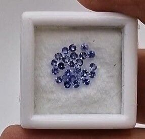1.07ct 2mm 25 Pcs Lot Round Natural Violet Blue Tanzanite