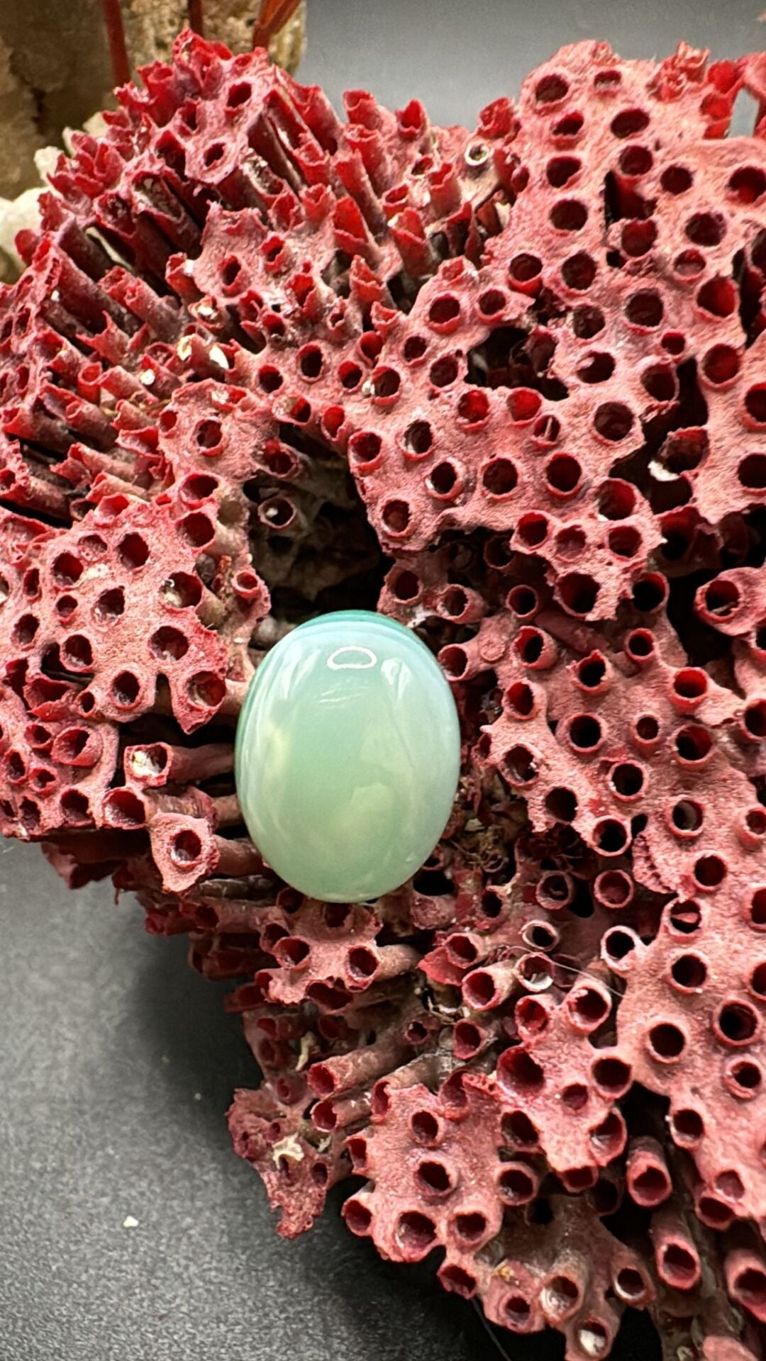 11.15ct 16,1x12,2 mm Natural Green Banded Agate