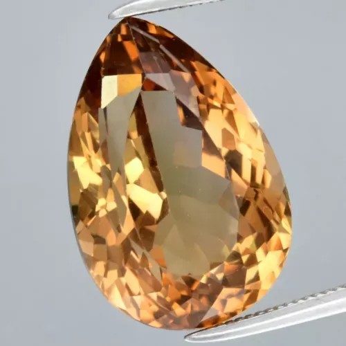 10.82ct 15.5x10.5mm VS Pear Natural Champagne Topaz Gemstone, Brazil