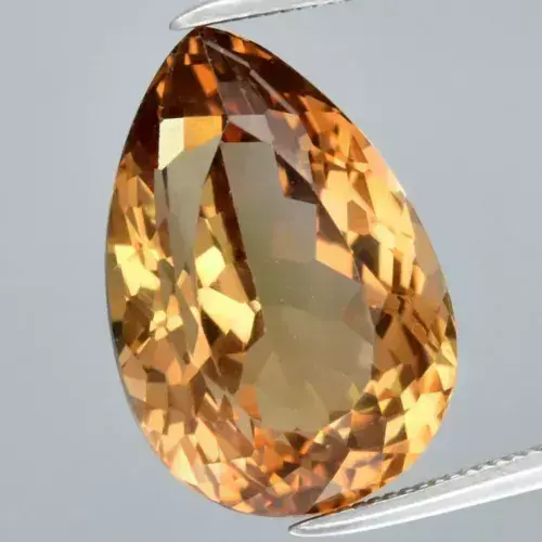 10.82ct 15.5x10.5mm VS Pear Natural Champagne Topaz Gemstone, Brazil