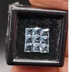 3.24ct  4x4mm 9pcs Lot Square Sky Blue Topaz
