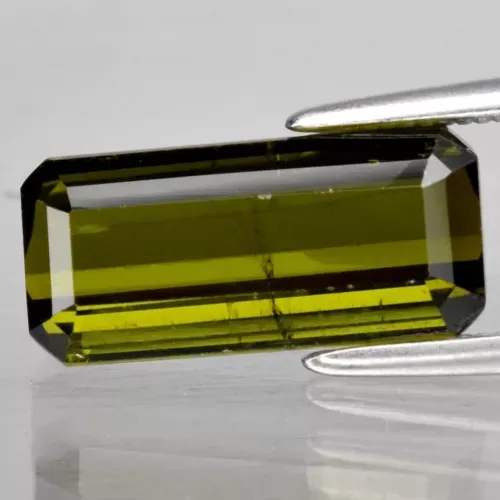 2.53ct Octagon Natural Unheated Yellowish Green Tourmaline Gemstone, Mozambique