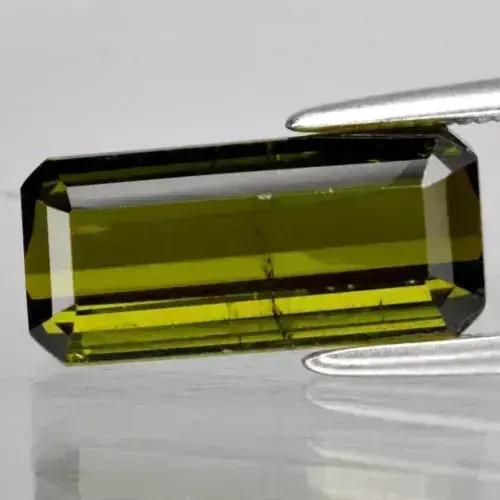 2.53ct Octagon Natural Unheated Yellowish Green Tourmaline Gemstone, Mozambique