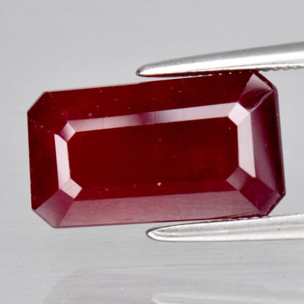 6.01ct 12.5x7mm Octagon Red Ruby Gemstone Mozambique (Heated Glass Filling)