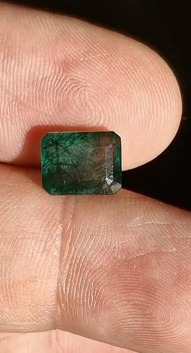 3.26ct 9.8x7.6mm Octagon Natural Emerald Zambia