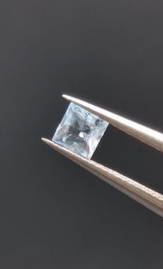 0.37ct 4x4mm Princess Natural Sky Blue Topaz