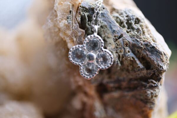 0.56ct Natural Beyaz Topaz (Unheated) Gümüş Kolye