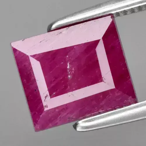 1.79ct 7x6mm Baguette Purplish Red Ruby Gemstone Myanmar *Heated