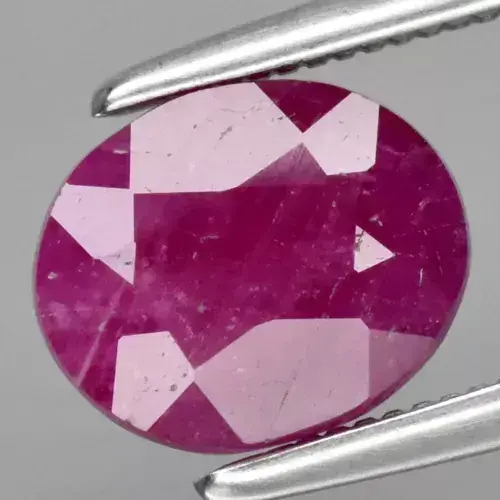 1.49ct 7.5x6mm Oval Purplish Red Ruby Gemstone Myanmar *Heated