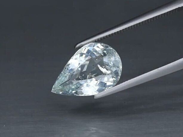 3.02ct 13x8.5mm Pear Natural Unheated Greenish Blue Aquamarine, Mozambique