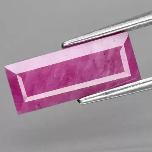 2.74ct 12.8x5.2mm Baguette Purplish Red Ruby Gemstone Myanmar *Heated