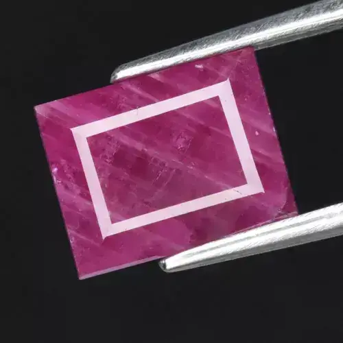 4.45ct 9.3x7.3mm Baguette Purplish Red Ruby Gemstone Myanmar *Heated