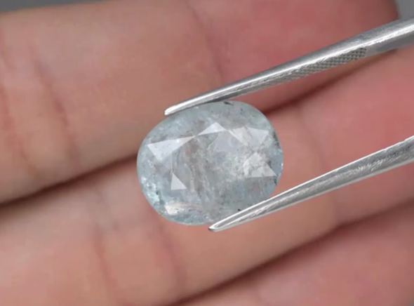 5.68ct 13x10.7mm Cushion Natural Unheated Blue Aquamarine, Brazil