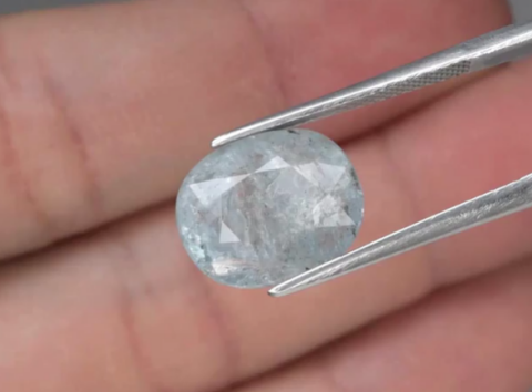5.68ct 13x10.7mm Cushion Natural Unheated Blue Aquamarine, Brazil