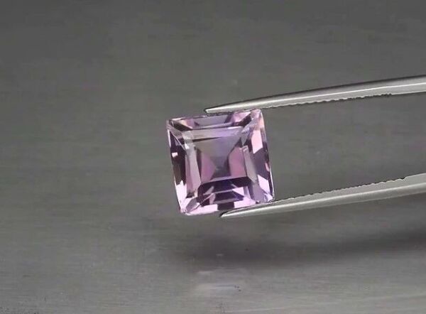 4.76ct 9.3x9.3mm VS Square Natural Untreated Yellow & Purple Ametrine, Brazil