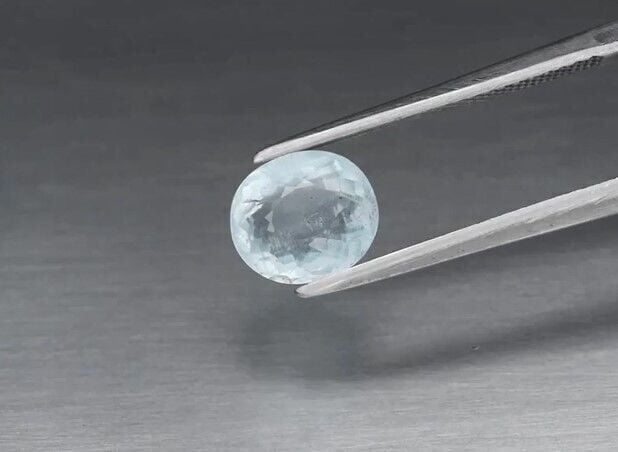 1.64ct 8x6.8mm Oval Natural Unheated Blue Aquamarine, Brazil