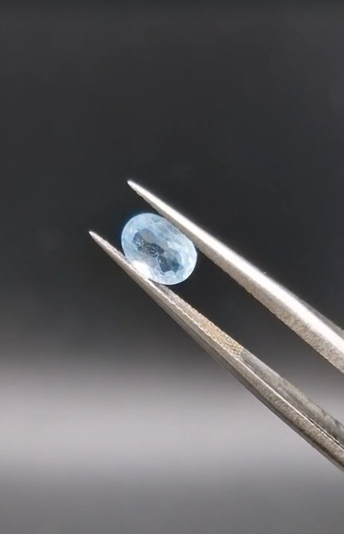 0.83ct 6.4x4.8mm Oval Natural Unheated Blue Aquamarine