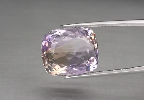 11.77ct 15x12.5mm VVS Cushion Natural Untreated Yellow & Purple Ametrine Brazil