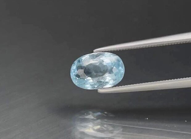 1.78ct 9.4x6.3mm Oval Natural Unheated Blue Aquamarine, Madagascar