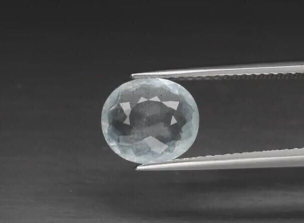 2.07ct 9x8.3mm Oval Natural Unheated Blue Aquamarine, Brazil