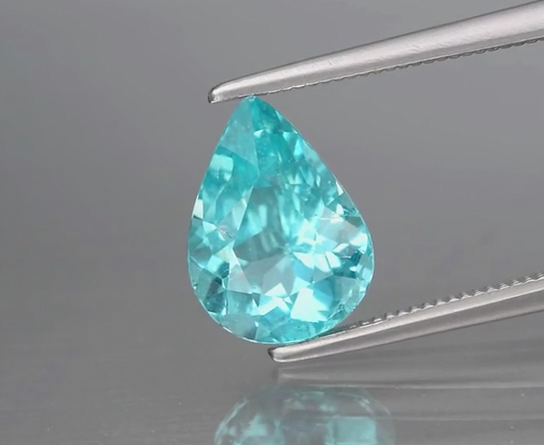 1.85ct 9.5x7mm Pear Natural Greenish Blue Apatite, Madagascar