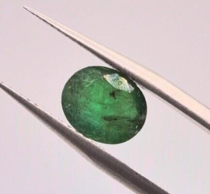 1.86ct 8.6x7.2mm Oval Natural Green Emerald, Zambia