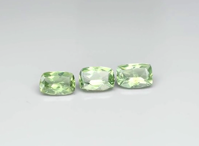 1.48ct t.w 3pcs Lot  Cushion Natural Unheated Green Apatite, Best For Setting