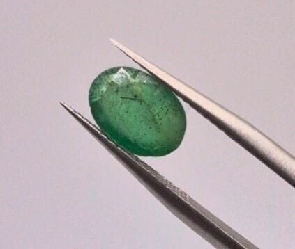 1.79ct 9.5x6.9mm Oval Natural Green Emerald, Zambia