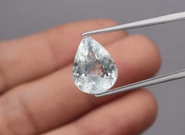 5.13ct 13.2x10mm Pear Natural Unheated Blue Aquamarine, Brazil