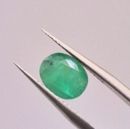 1.79ct 9x7.2mm Oval Natural Green Emerald, Zambia