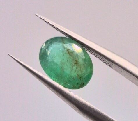 1.76ct 9.2x7mm Oval Natural Green Emerald, Zambia
