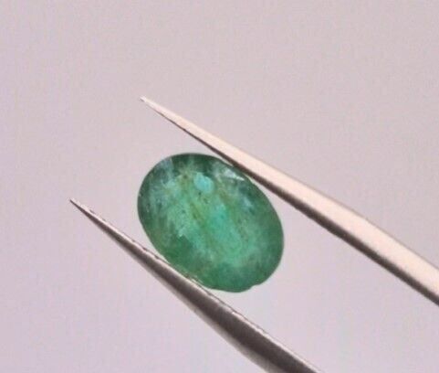 1.76ct 9.7x7mm Oval Natural Green Emerald, Zambia