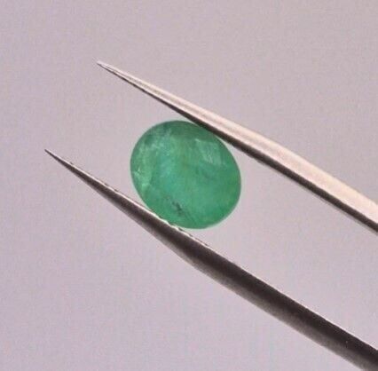 1.74ct 8.7x7.1mm Oval Natural Green Emerald, Zambia