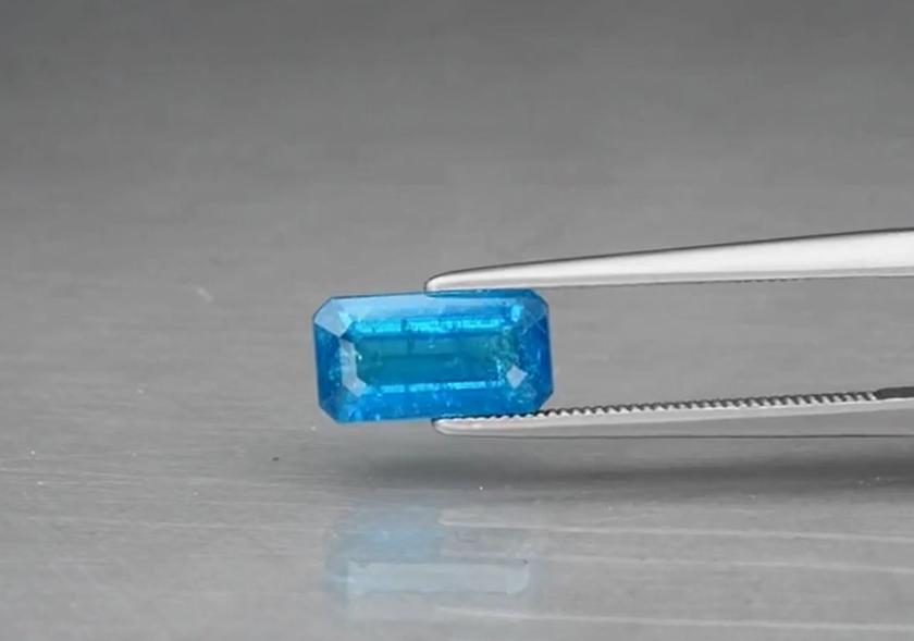1.87ct 10x5.3mm Octagon Natural Unheated Blue Apatite, Madagascar