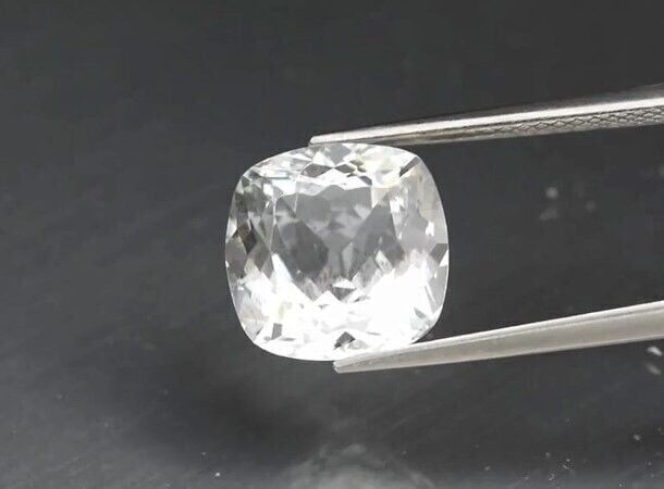 4.58ct 10.6x10.5mm Cushion Natural Unheated Very Light Blue Aquamarine, Brazil