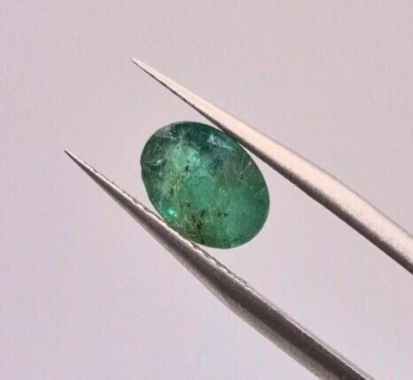 1.57ct 8.9x6.6mm Oval Natural Green Emerald, Zambia