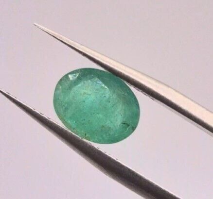 1.56ct 9.1x7.1mm Oval Natural Green Emerald, Zambia