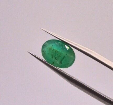 1.51ct 9.5x6.8mm Oval Natural Green Emerald, Zambia