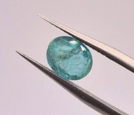 1.22ct 8.1x6.6mm Oval Natural Green Emerald, Zambia