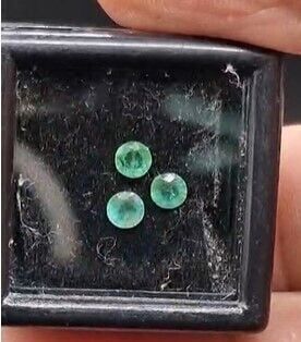 0.53ct 3.6mm 3pcs Lot Round Natural Emerald