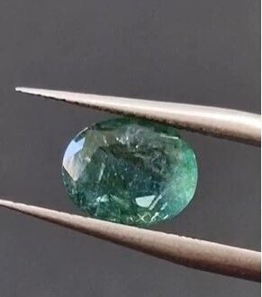 1.99ct 9.1x7.2mm Oval Natural Green Emerald, Zambia