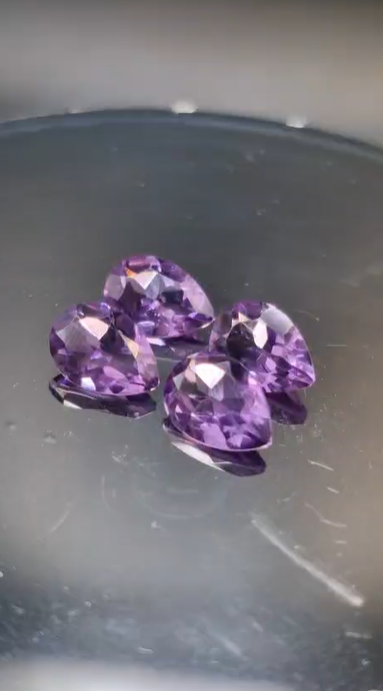 6.70ct 4pc 10x7mm Pear Natural Amethyst Bolivia