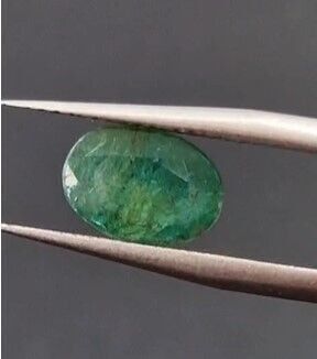 1.81ct 9.4x6.6mm Oval Natural Green Emerald, Zambia